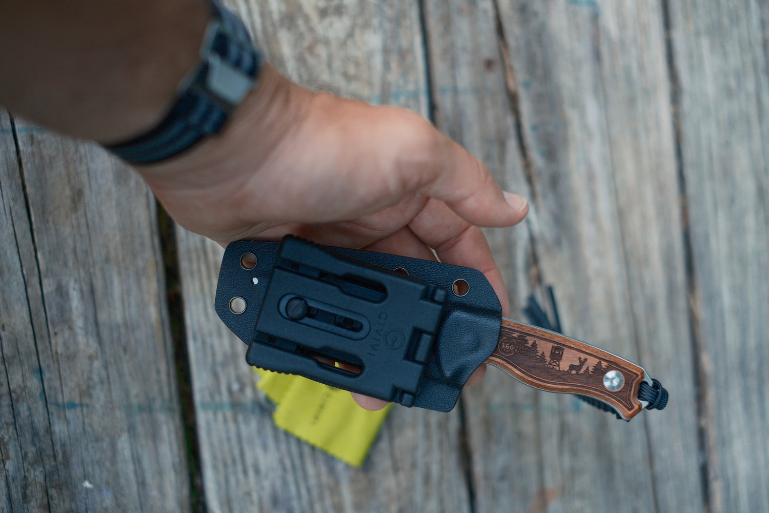 360 Laser Engraved Civivi® Timberbark Fixed Blade Knife
