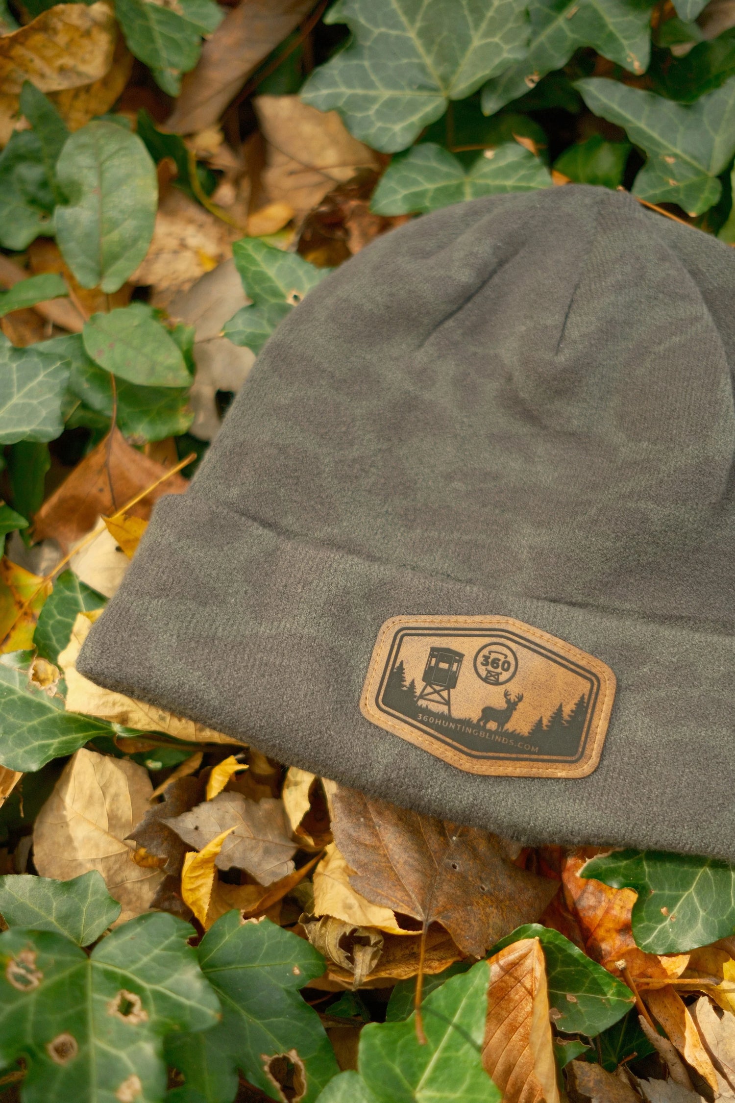 Sable Duck Camo Leather Patch Beanie - image 3