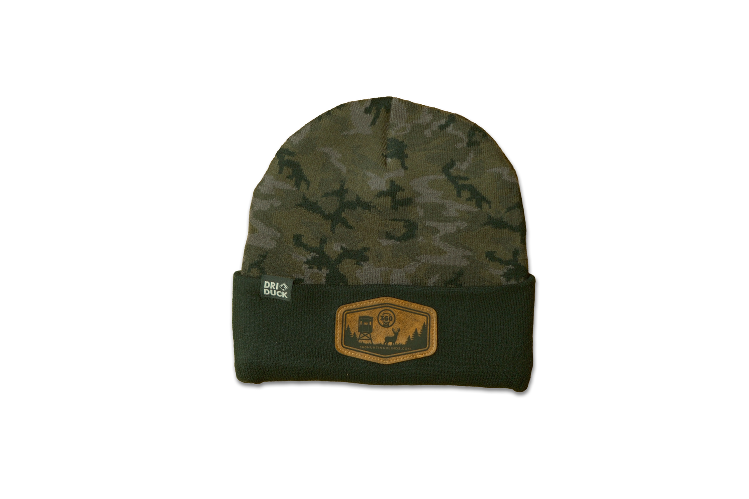 Digital Camo Leather Patch Beanie - image 3