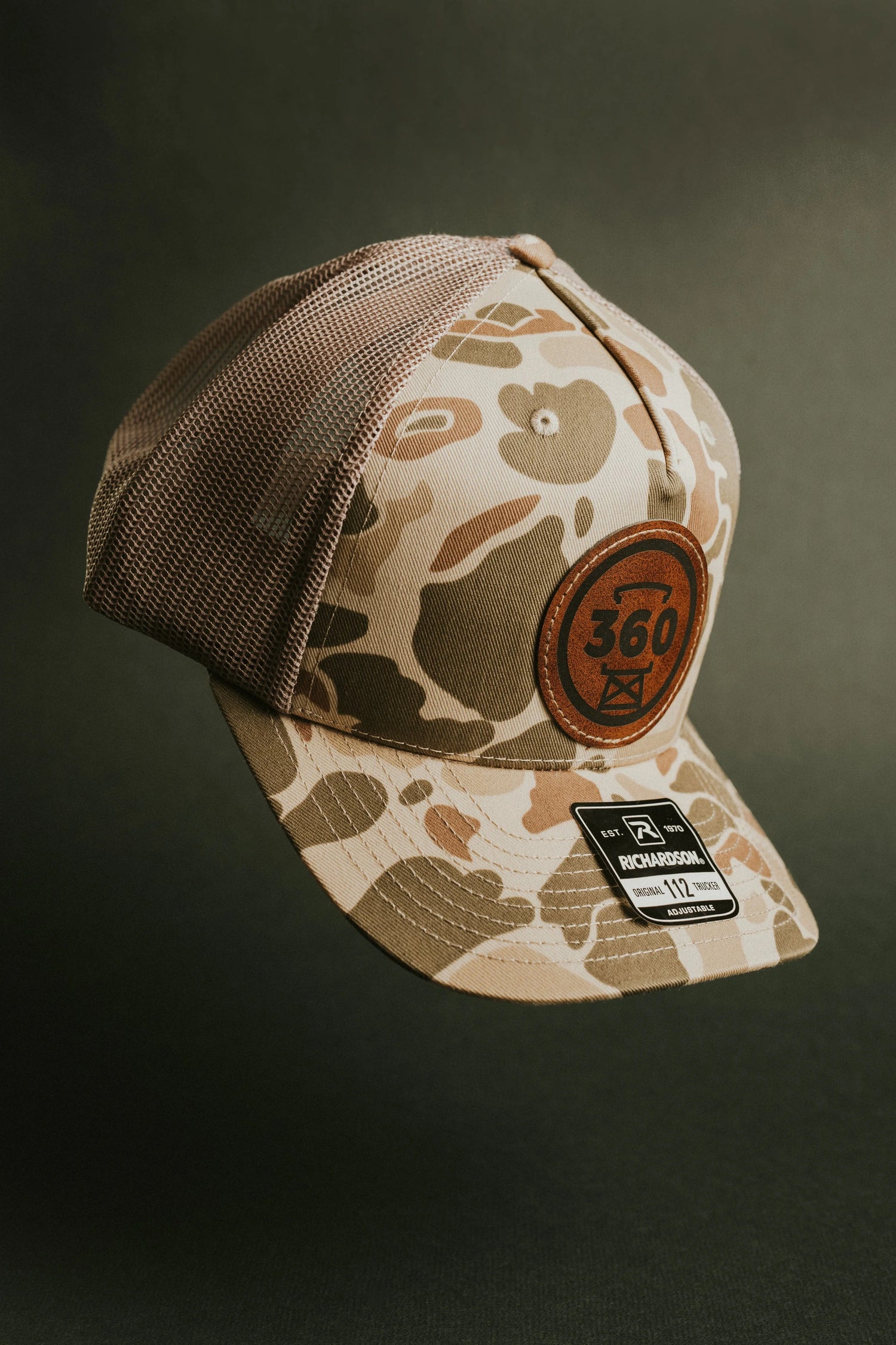 Light Duck Camo Leather Patch Hat