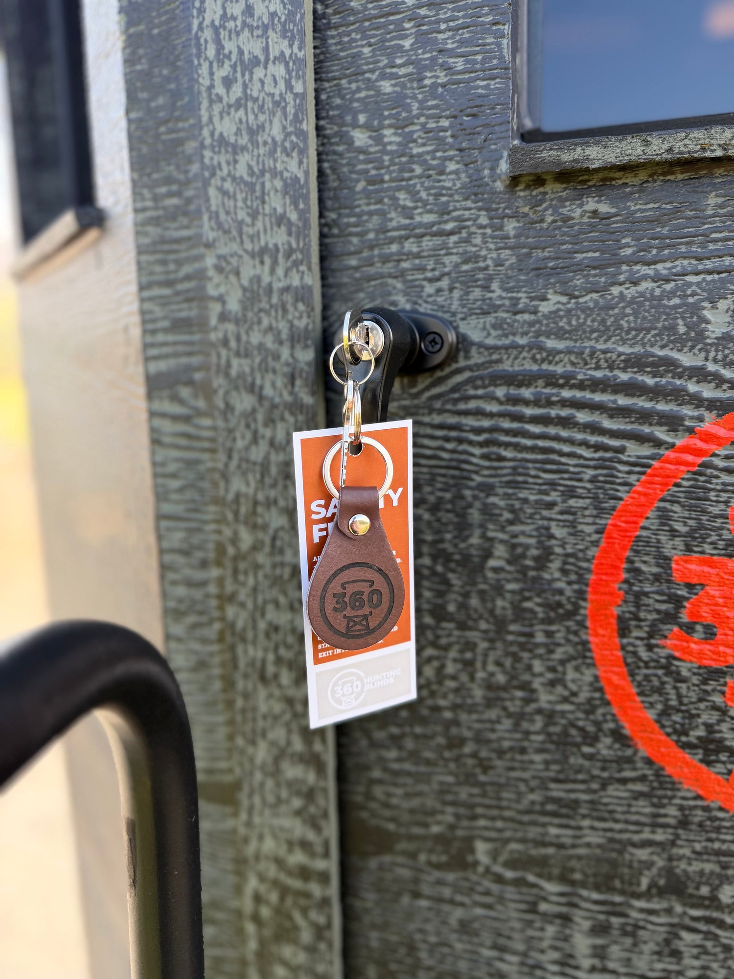Hunting Blind Entry Keys with Leather Key Chain