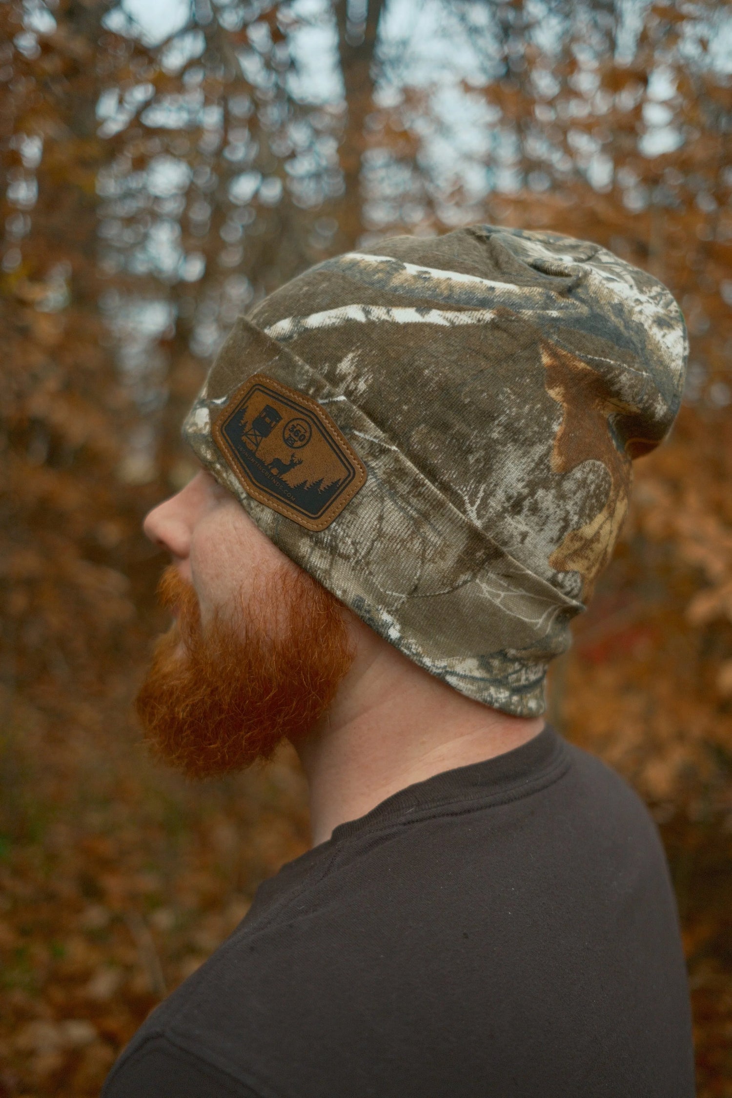 Realtree Edge Leather Patch Beanie