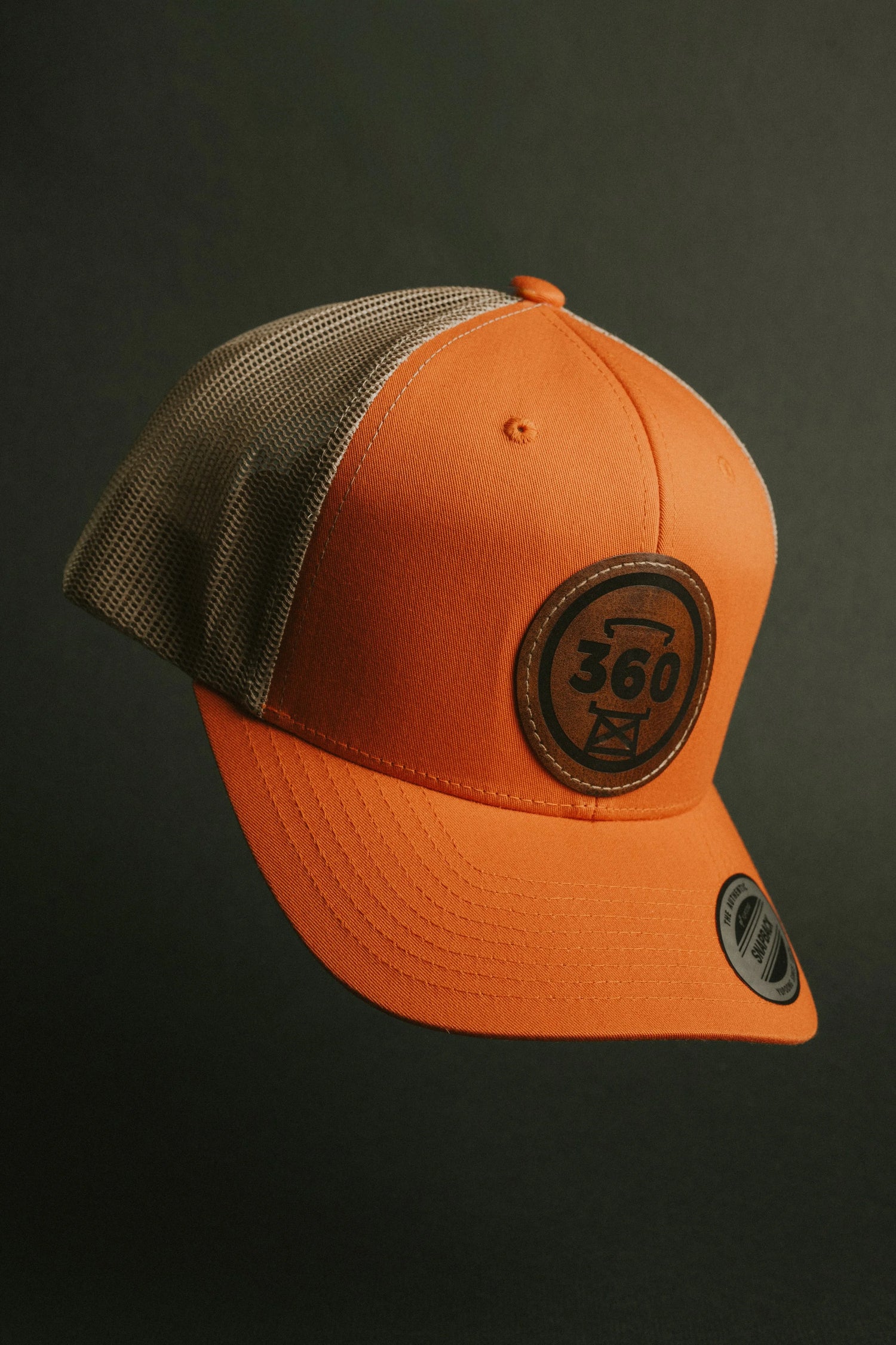 Blaze Orange Leather Patch Hat