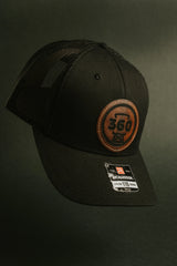 Black Leather Patch Hat